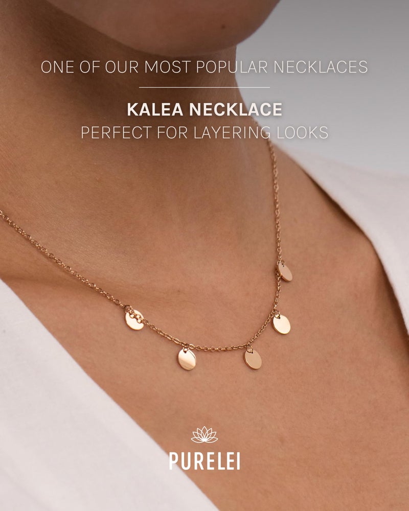 PureleiÂ® Kalea Necklace (rosegold) â€“ 18K Gold plated stainless steel jewelry â€“ Waterproof chain â€“ 16 to 18 inch adjustable length â€“ Fashion jewelry for your individual look - Image 2